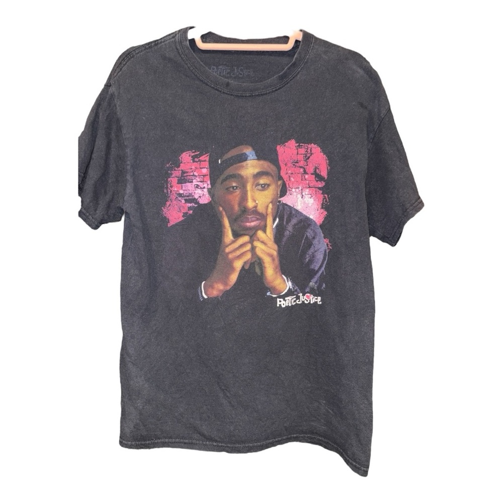 Tupac Poetic Justice Vintage Style Graphic Black Tee ARH